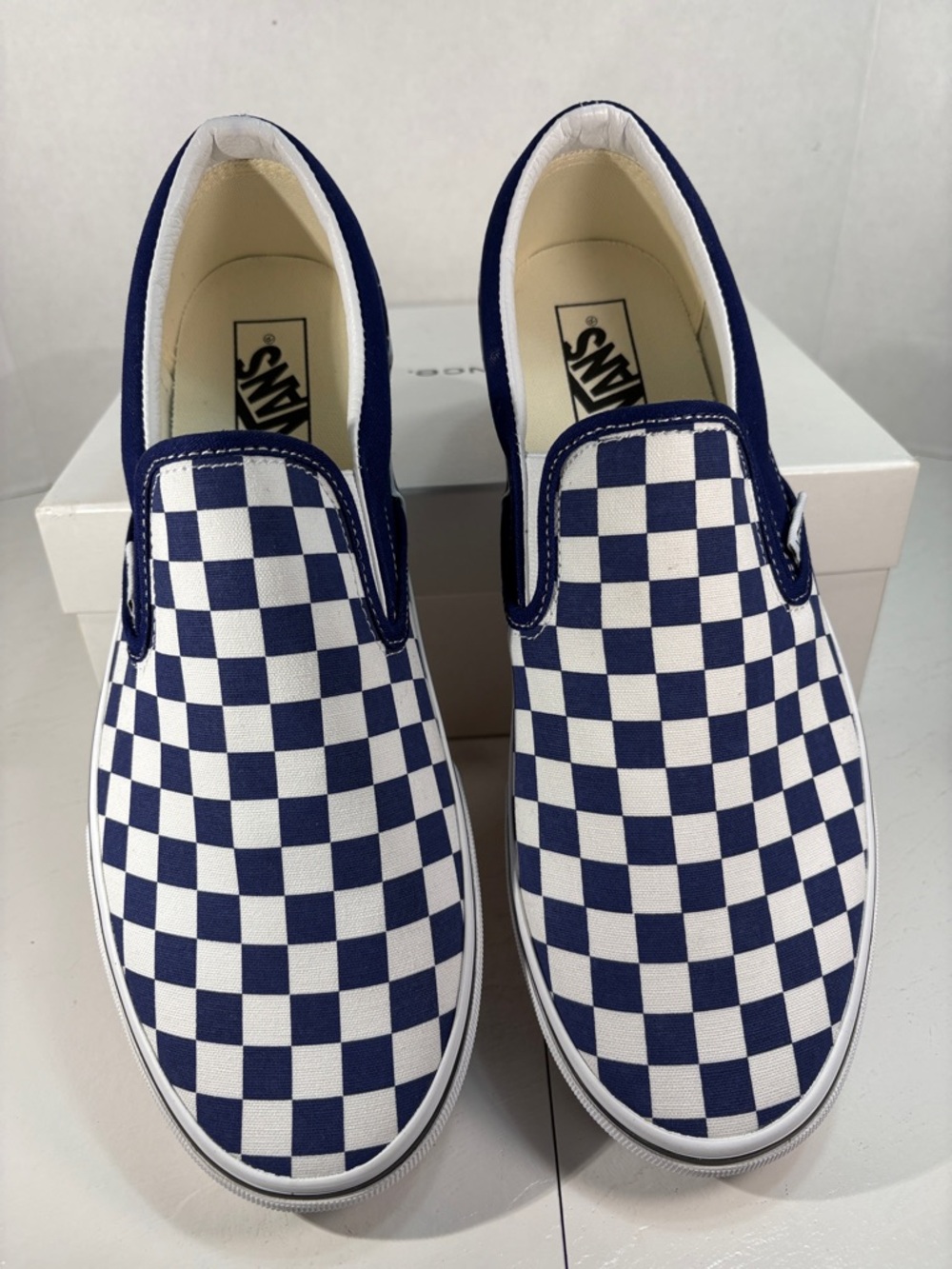Vans Slip-On Checkerboard in Navy and White - Men's 11 - Picture 4 of 10